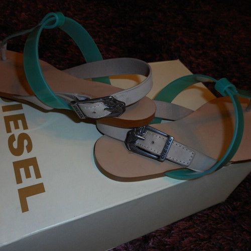 Diesel Himalie sandals new, size 39, green and turquoise