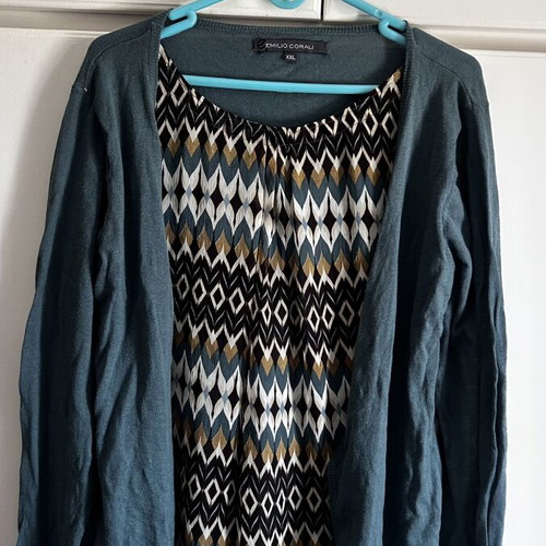 Emilio Corali 2-in-1 blouse and cardigan with integrated top XXL