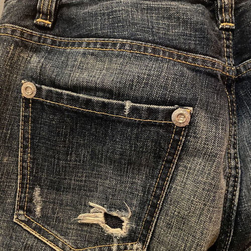 Dsquared2 Cropped Jeans like new, vintage with leather biker patch