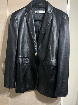 Jacket leather Zara used, black, size S