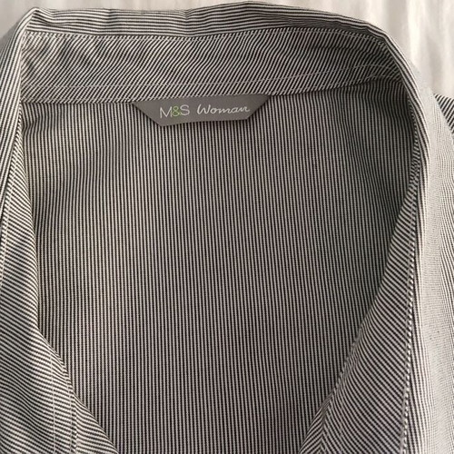Marks and Spencer women's striped shirt size 14 like new, black and white