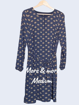 More & More navy dress size 38 like new with print and belt