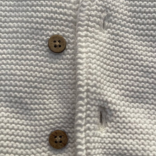 Baby white cardigan like new, knitted with hood Orchestra