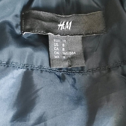 Women's quilted jacket H&M navy blue like new with fur