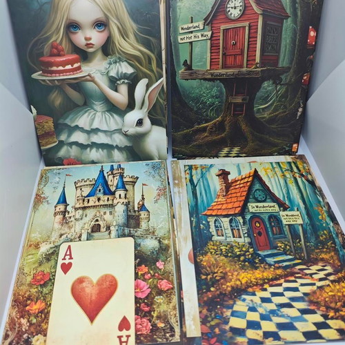 Alice in Wonderland set of 32 collectible postcards like new