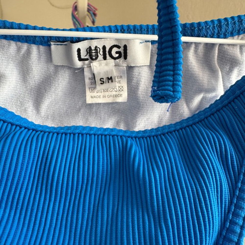 Luigi blue ribbed bikini with light padding
