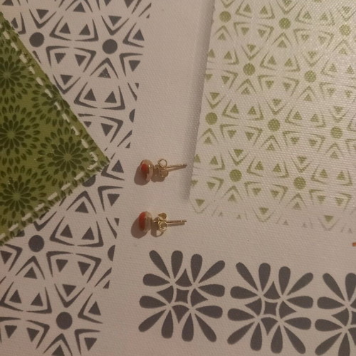 Silver 925 earrings Amor Amor new, gold plated, red
