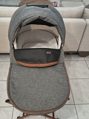 Bexa Ideal New Baby Bassinet with Rolling Base and 100% Latex Mattress, Foxy Grey In9
