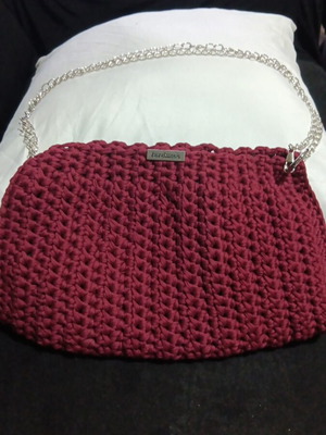Handmade evening shoulder bag with double chain, new