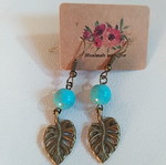Handmade earrings with turquoise haolite, new, 5 cm