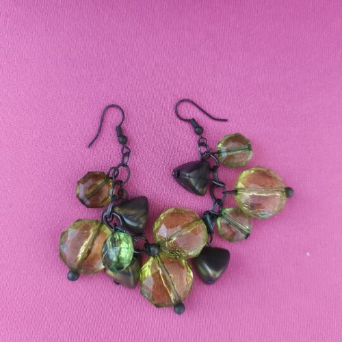 Earrings used, purple and green available