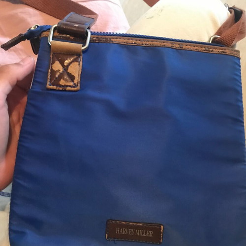 Polo shoulder bag used, white and blue