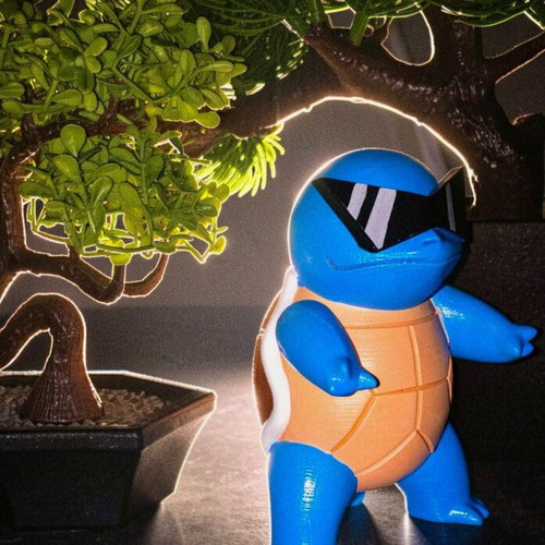 Squirtle figure with glasses handmade, 3D printed, like new