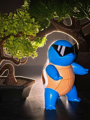 Squirtle figure with glasses handmade, 3D printed, like new