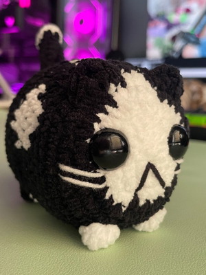 Tuxedo Smol Cat Loaf Plushie handmade, made to order