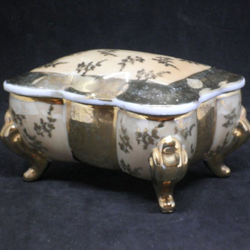 Antique porcelain footed fondue dish from Japan used