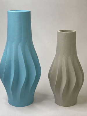 Minimal decorative vase set 3D printed, small and large, made to order