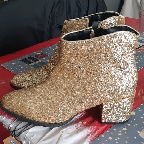 Μποτάκια ankle boots καινούργια, χρυσαφί, μέγεθος 36