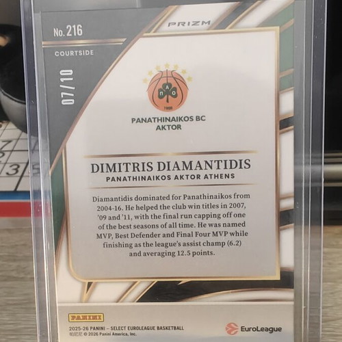 Dimitris Diamantidis Panini Select EuroLeague Basketball Card 07/10