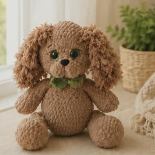 Cocker handmade knitted toy new