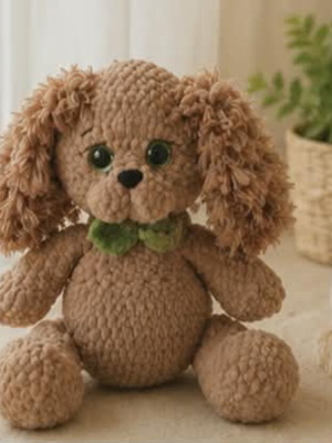 Cocker handmade knitted toy new
