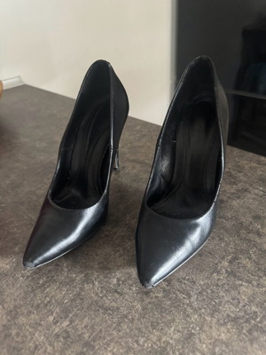 Sante leather pumps used, size 37, 9 cm heel, black