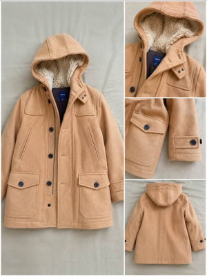 GapKids children's winter coat like new, beige camel with hood