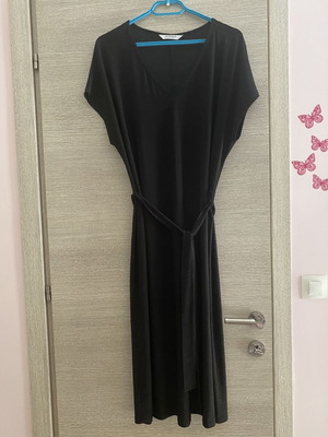 Parabita black midi-maxi dress with belt