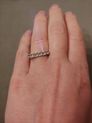 Faux ring used with 5 purple rhinestones