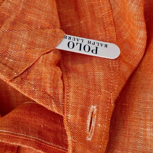 Polo Ralph Lauren Orange Custom Fit Linen Shirt S like new