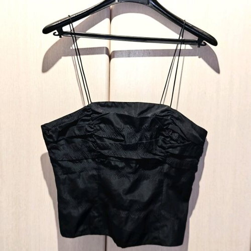 Black crop top new, size M