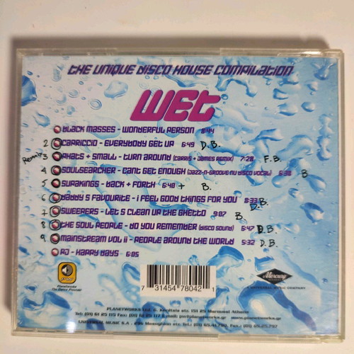 Wet The Unique Disco House Compilation CD used, 1999
