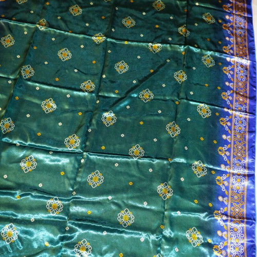 Silk Scarf 100% Silk Pareo 1.80x1.10m multicolor green