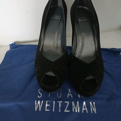 Stuart Weitzman Peep-Toe Black Pumps like new, size 37