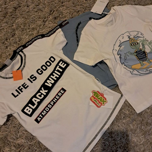 Kids' clothing set new, 2 t-shirts and 1 shorts multicolor