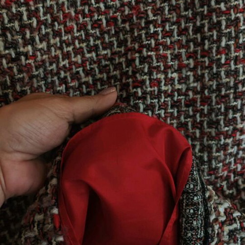 Benetton dress like new, large, red lining, side zipper