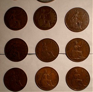 Μεγ Βρετανία. 1910-1993,5 λίρες αναμνηστικό,199 και16 πέννες ποικίλες ημερομηνίες και καταστάσεις
