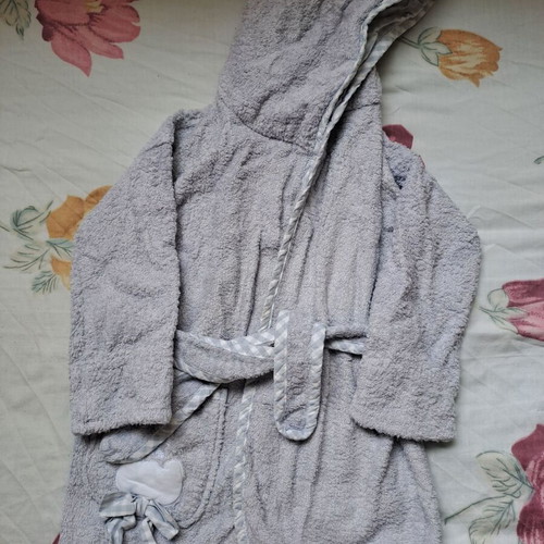 Anemos baby bathrobe for 1-2 years, cotton with hood