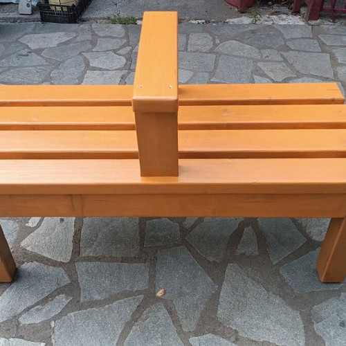 Wooden bench with center slat, new, 140x60cm
