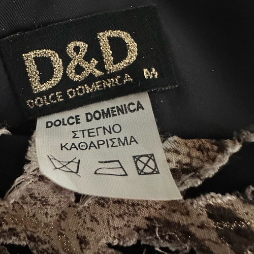 Dolce Domenica evening dress size M like new with animal print bust and fuchsia satin belt