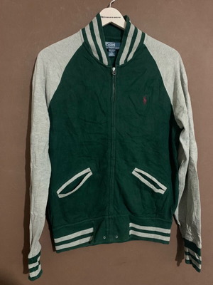 Polo Ralph Lauren full zip varsity jacket men’s like new, size S, green/gray