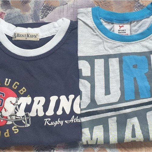 Two children's short-sleeve t-shirts like new, size 6 (116 cm)