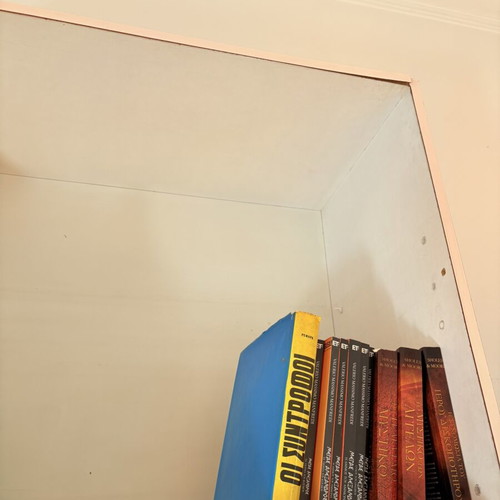 Two white bookcases with cupboard, 85cm width