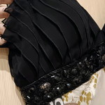 Silk dress like new, size XXL, black and beige