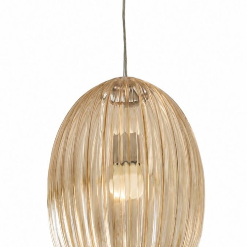 Glass ceiling light in champagne shade with gold base like new