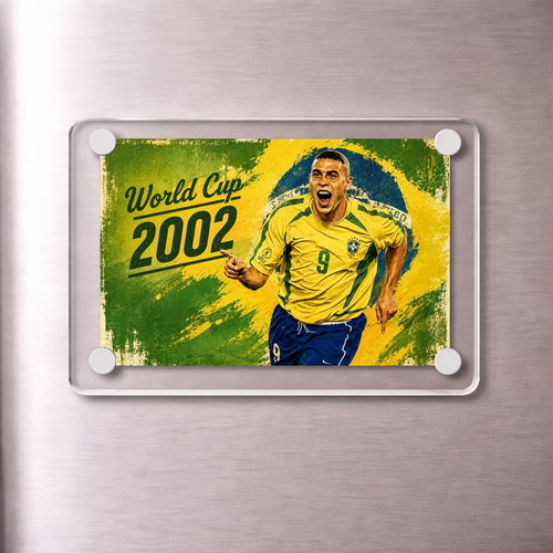Acrylic Ronaldo Brazil 2002 World Cup Magnet new