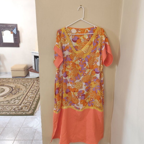 Emprime dress like new, synthetic fabric, colorful