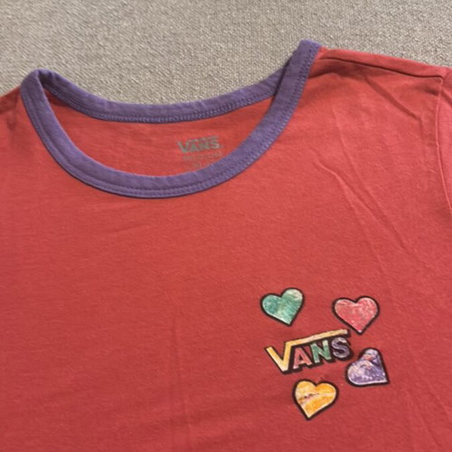 Vans t-shirt used for girls 10-12 years pink with hearts