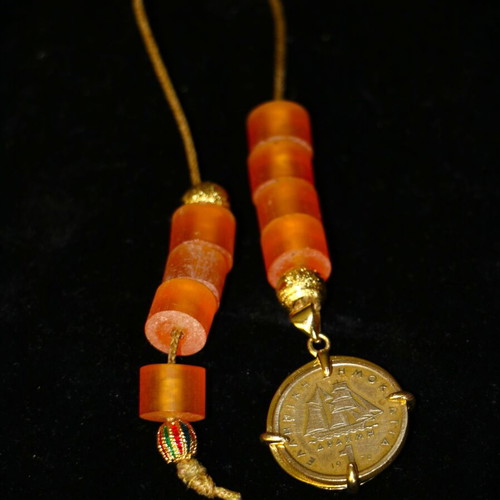 Begleri Konstantinos Kanaris amber with 24K gold handmade, INDICO JEWELLS
