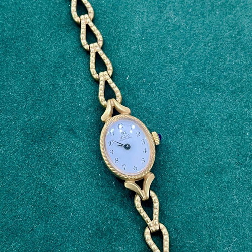 Vintage MIDAS watch like new, mechanical, white and gold